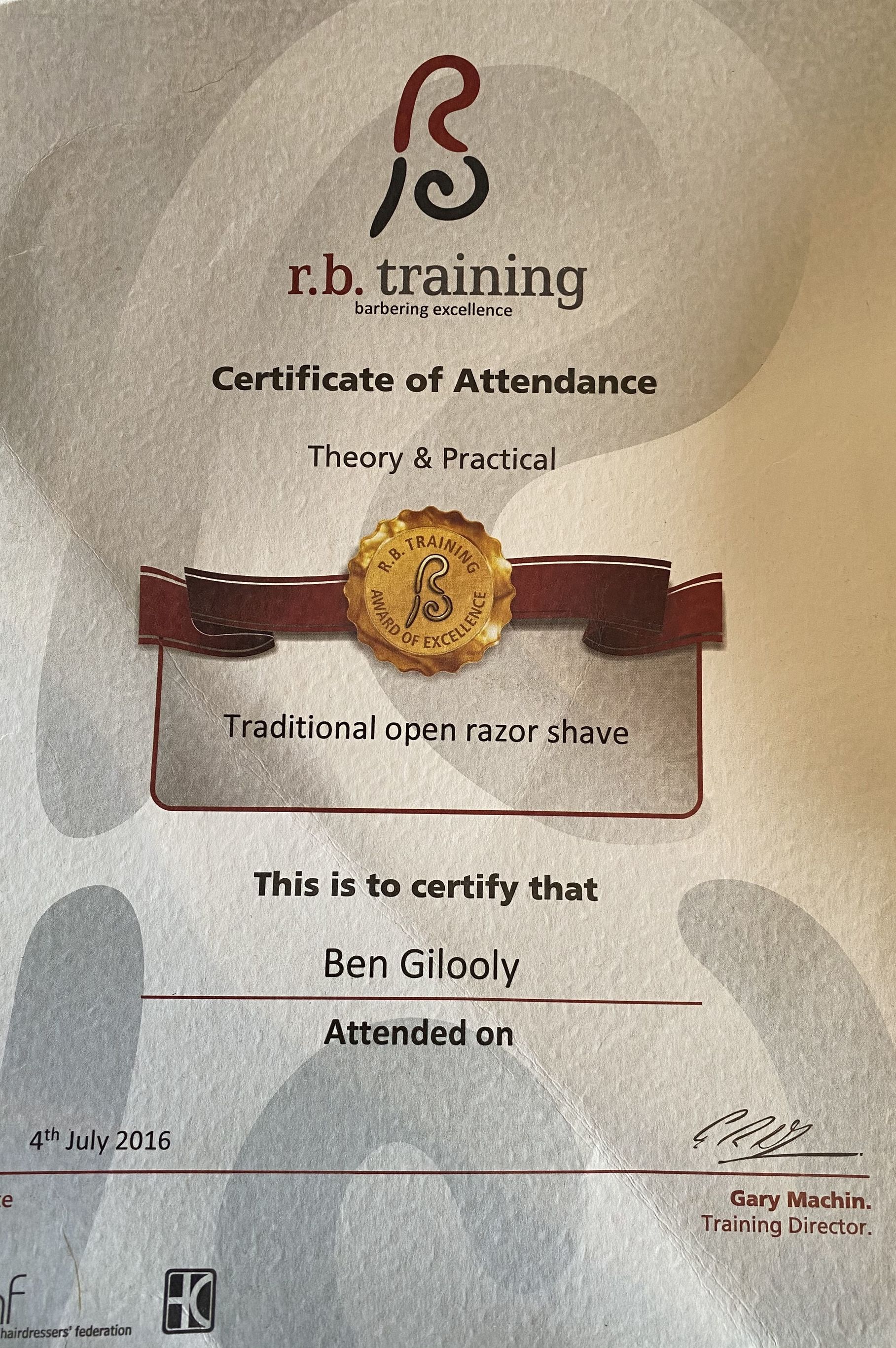 Open razor shave training 