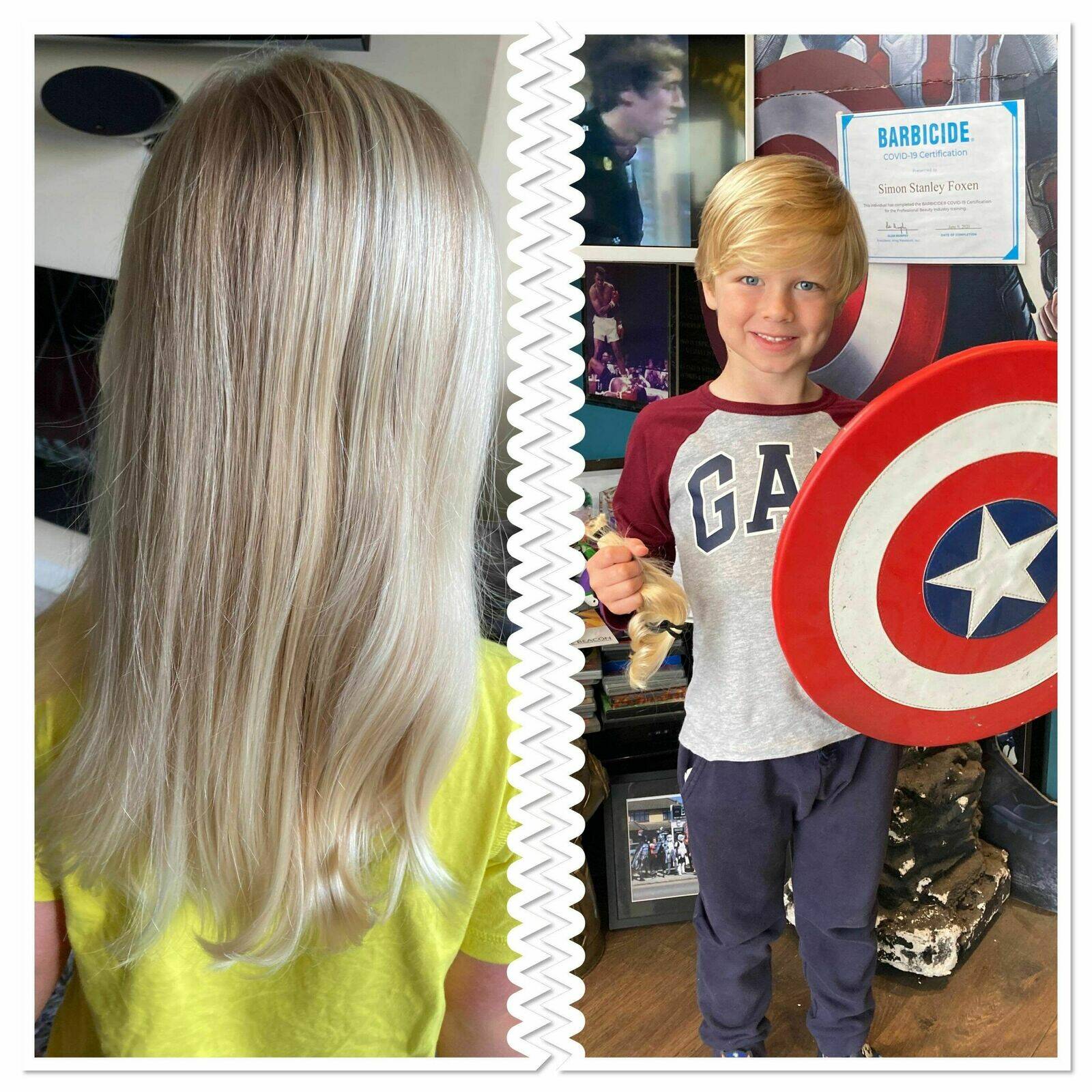 Congratulations to young Blake who had his long hair cut off and kindly donated it to the Little Princess Trust. Hero Blake.👍😃👍