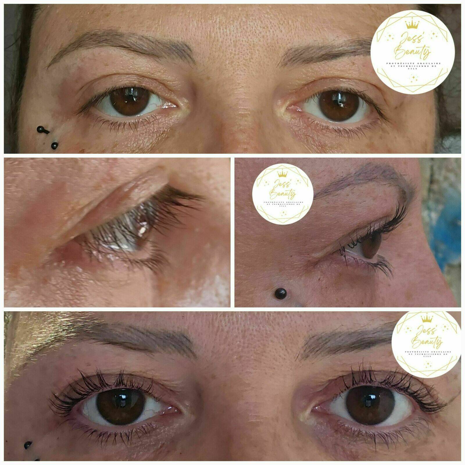 Réhaussement de cils avec coloration 