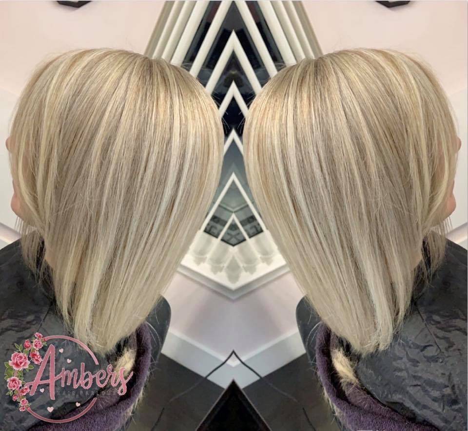 Brightened Kim’s hair up with a full head of highlights & tone for a clean blonde finish  