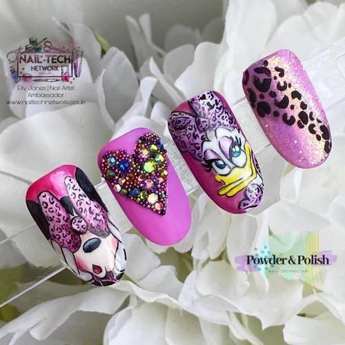Hand painted character nail art 