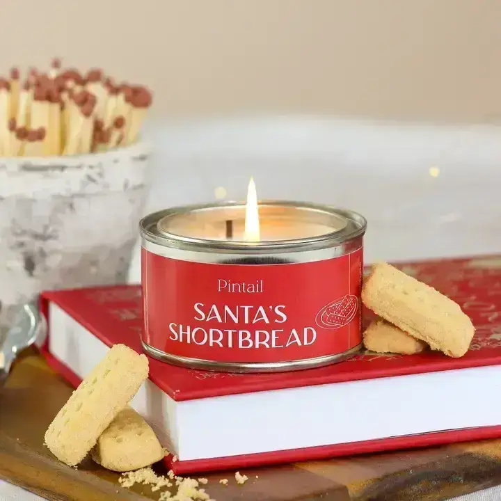 Santas Shortbread Paint Pot Candle