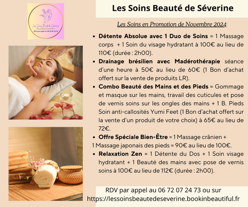 Les Soins en promotion de Novembre 2024