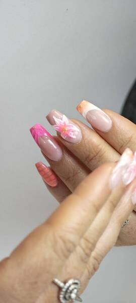 Rallongement chablon -Nail art Platine