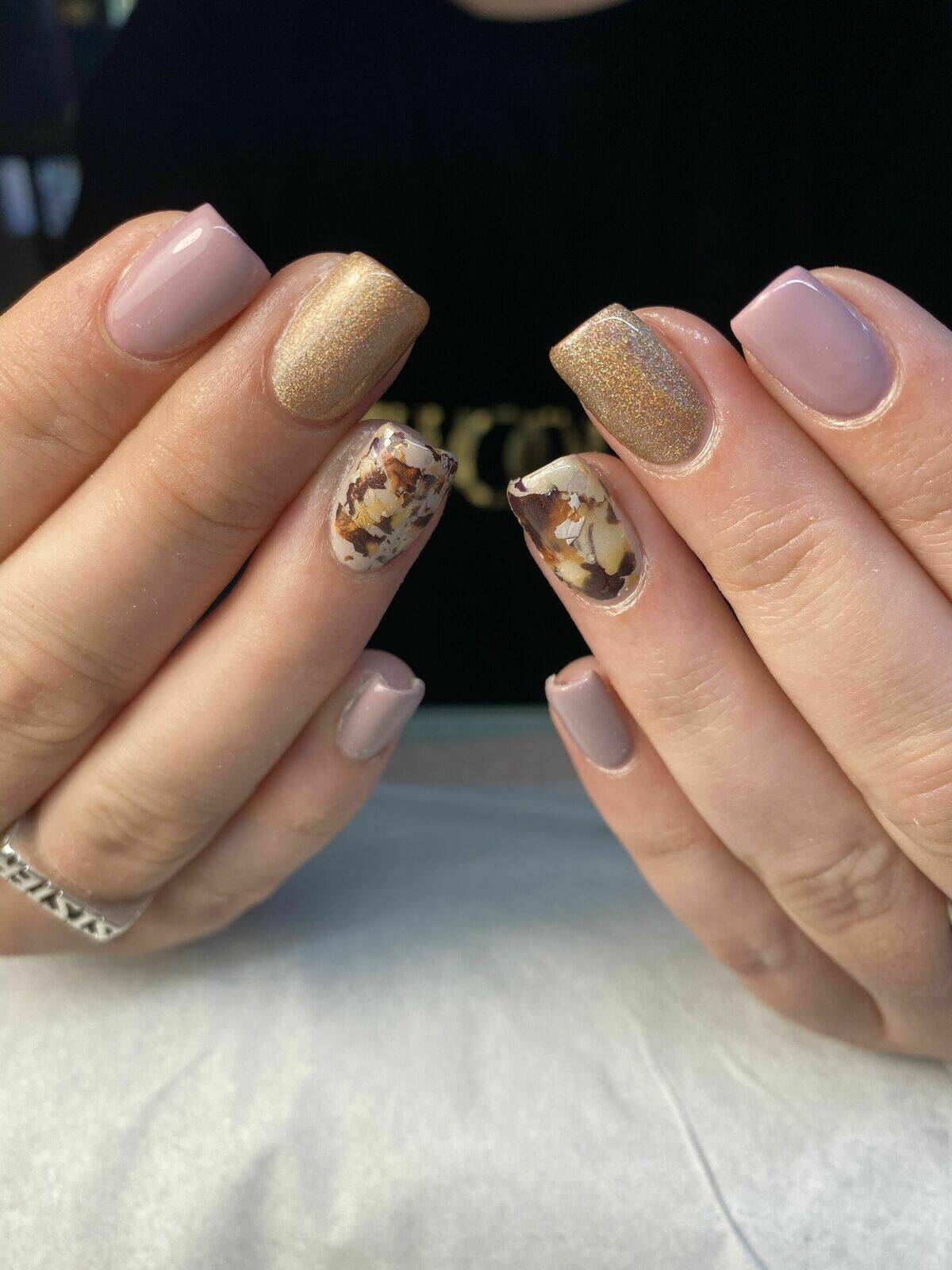 Builder gel overlay on natural nails 