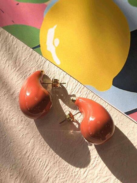 Boucles Gouttes Terracotta irisées 