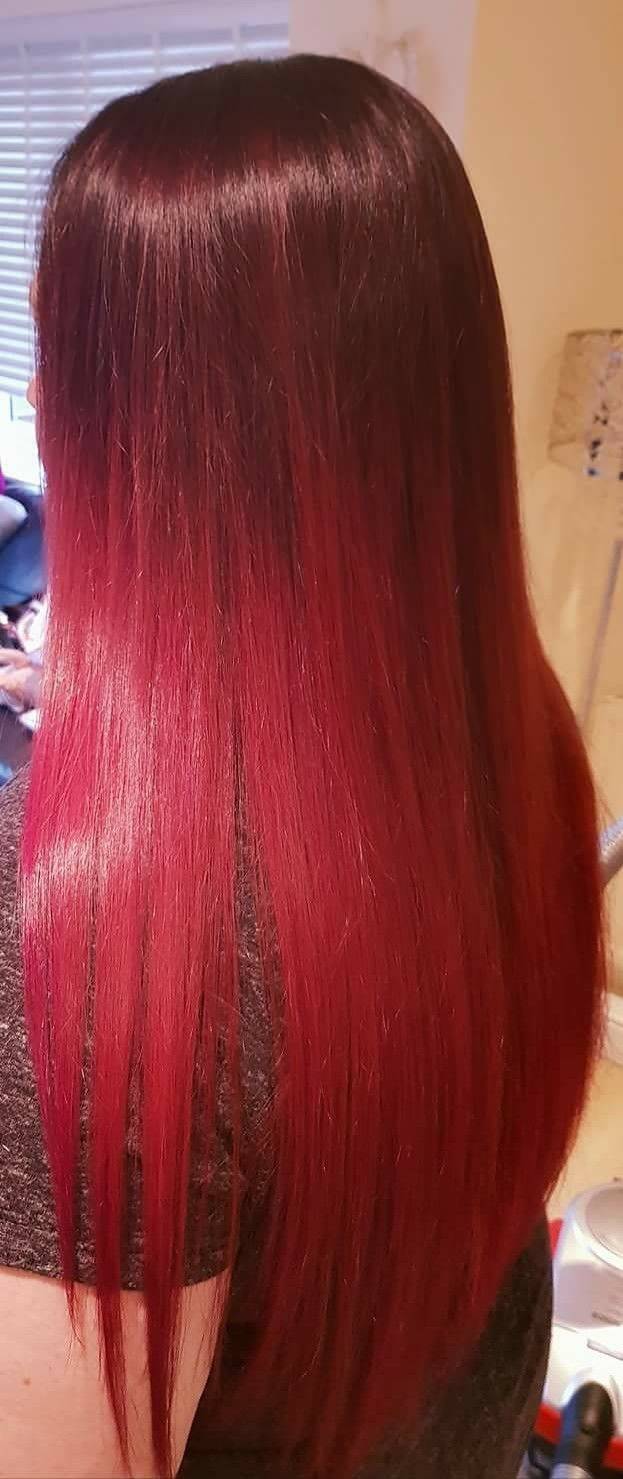 Did a lovely red combo on katie!
