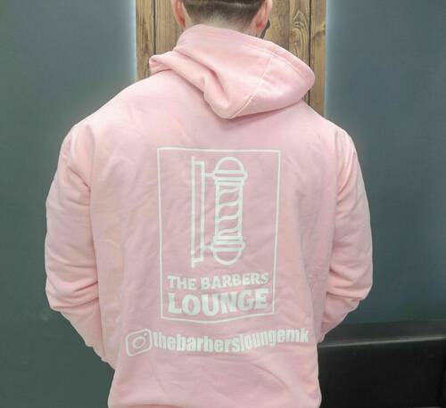 Adult Pink Hoodie White Logo