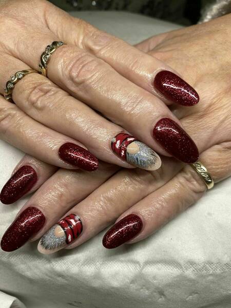 Builder gel overlay on natural nails 