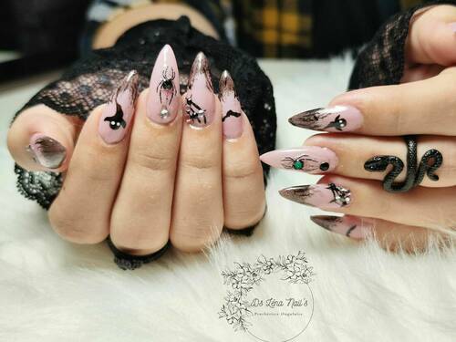 Thème Halloween Nail art + strass