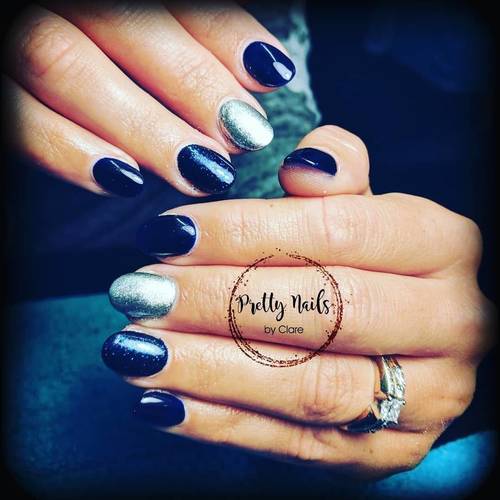 Blue and Silver just go so well together! #prettynailsbyclare #blue #silver #simple