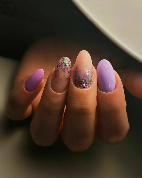 Manucure gel + extension nail art simple