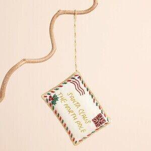 Embroidered letter to Santa hanging decoration
