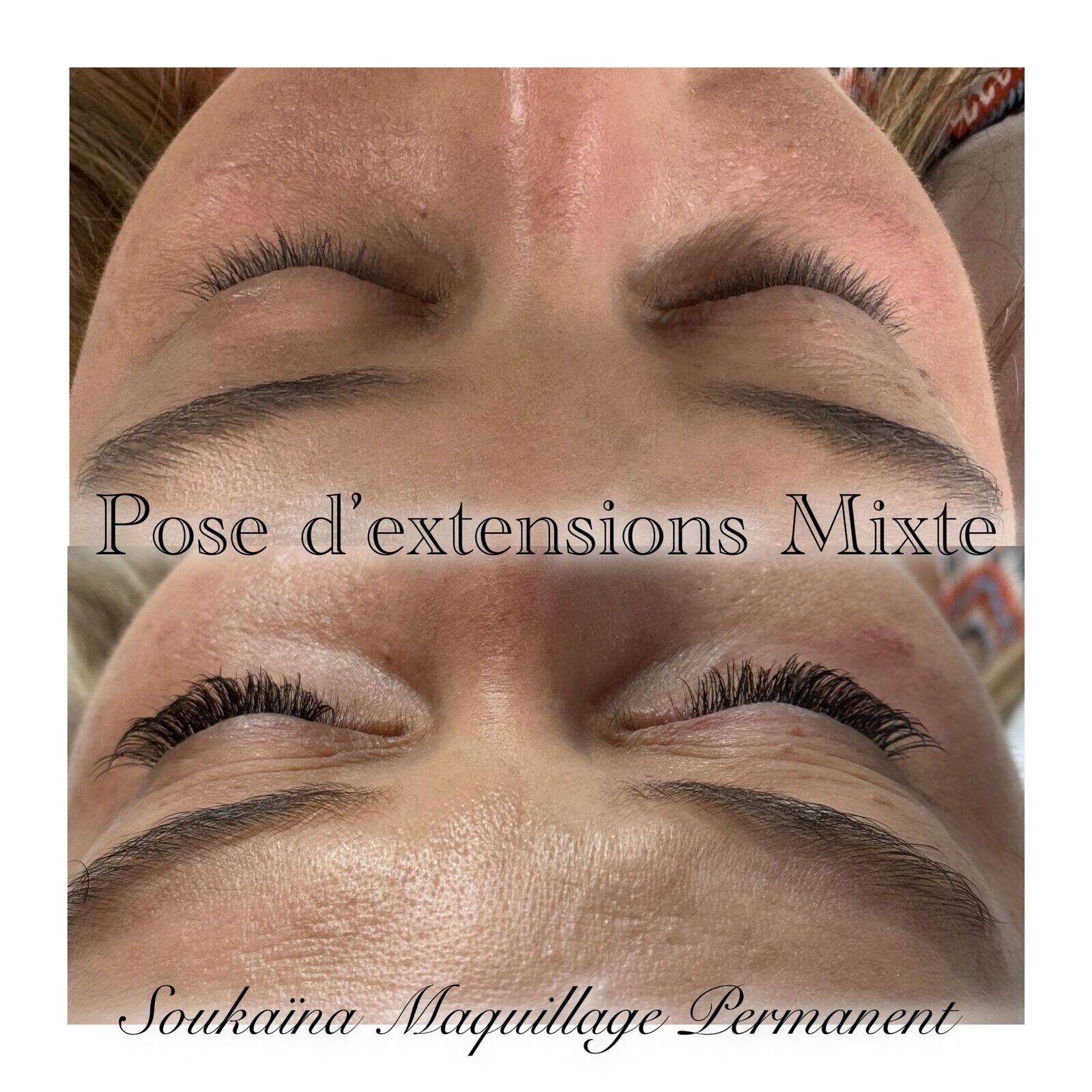 Pose d’extension de cils mixte #clermontferrand