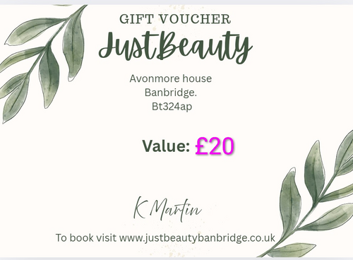 Just Beauty Banbridge. Gift voucher