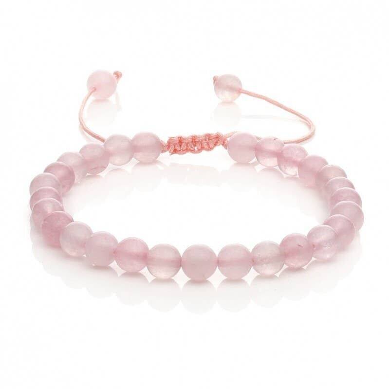 BRACELET perles lisses 8 mm - QUARTZ ROSE 