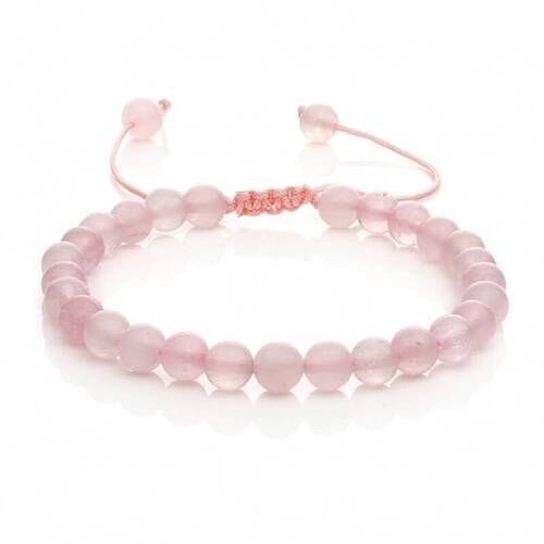 BRACELET perles lisses 8 mm - QUARTZ ROSE 
