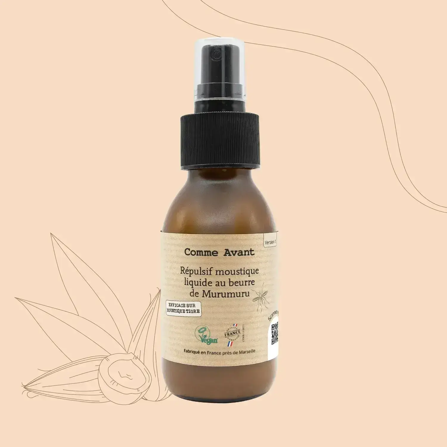 Répulsif anti-moustique liquide au beurre de murumuru