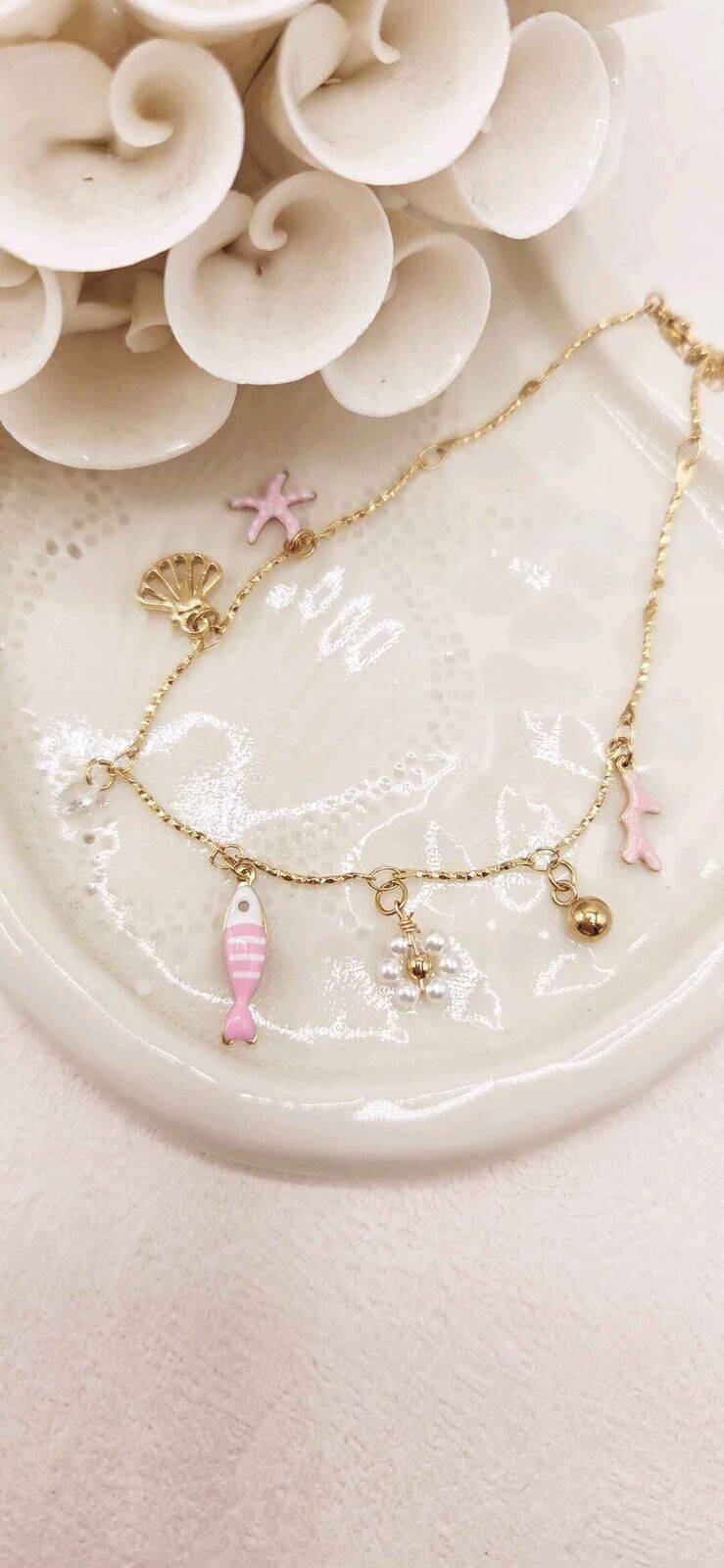 Chaine de Cheville Fish rose