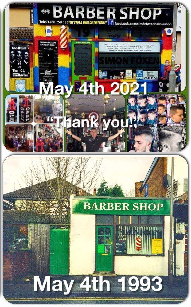 “May the Fourth be with you!” Simon Foxen Barber Shop 28th Anniversary😃♥️😃
