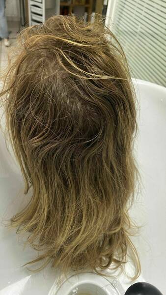 Botox sur cheveux blonds / avant