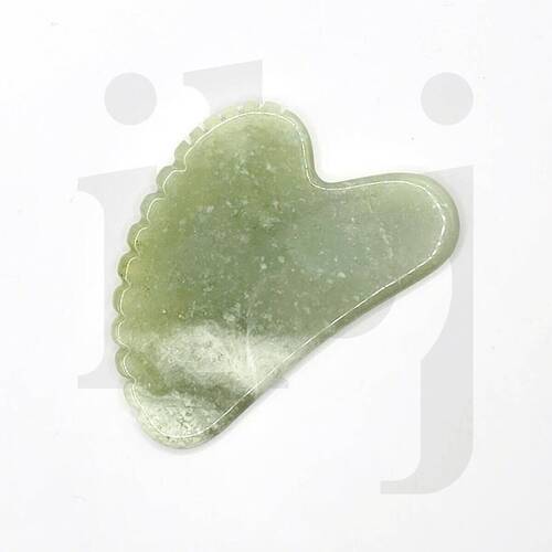 Gua Sha Jade Vert coeur à dents