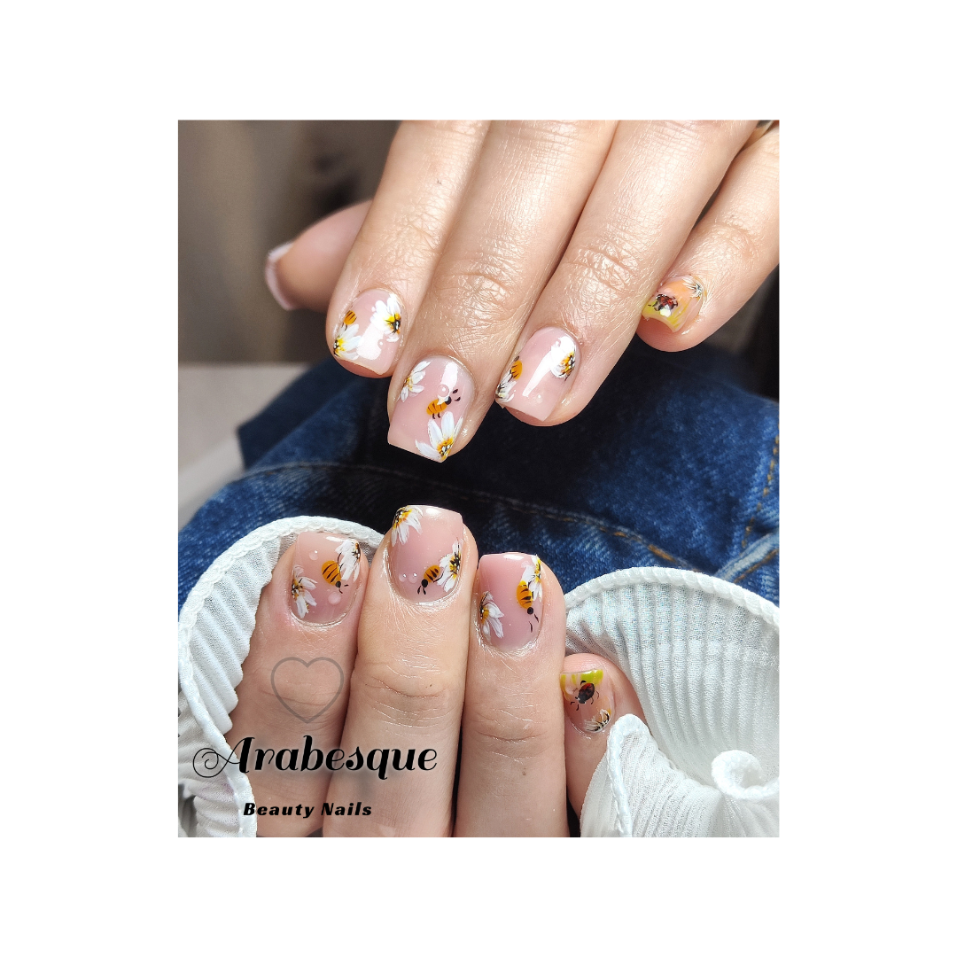 Remplissage gainage et nail art sur tous les doigts 