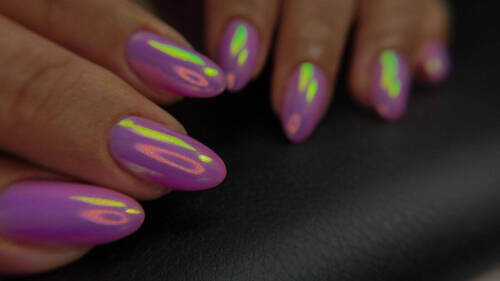 Manucure gel longueur nail art simple