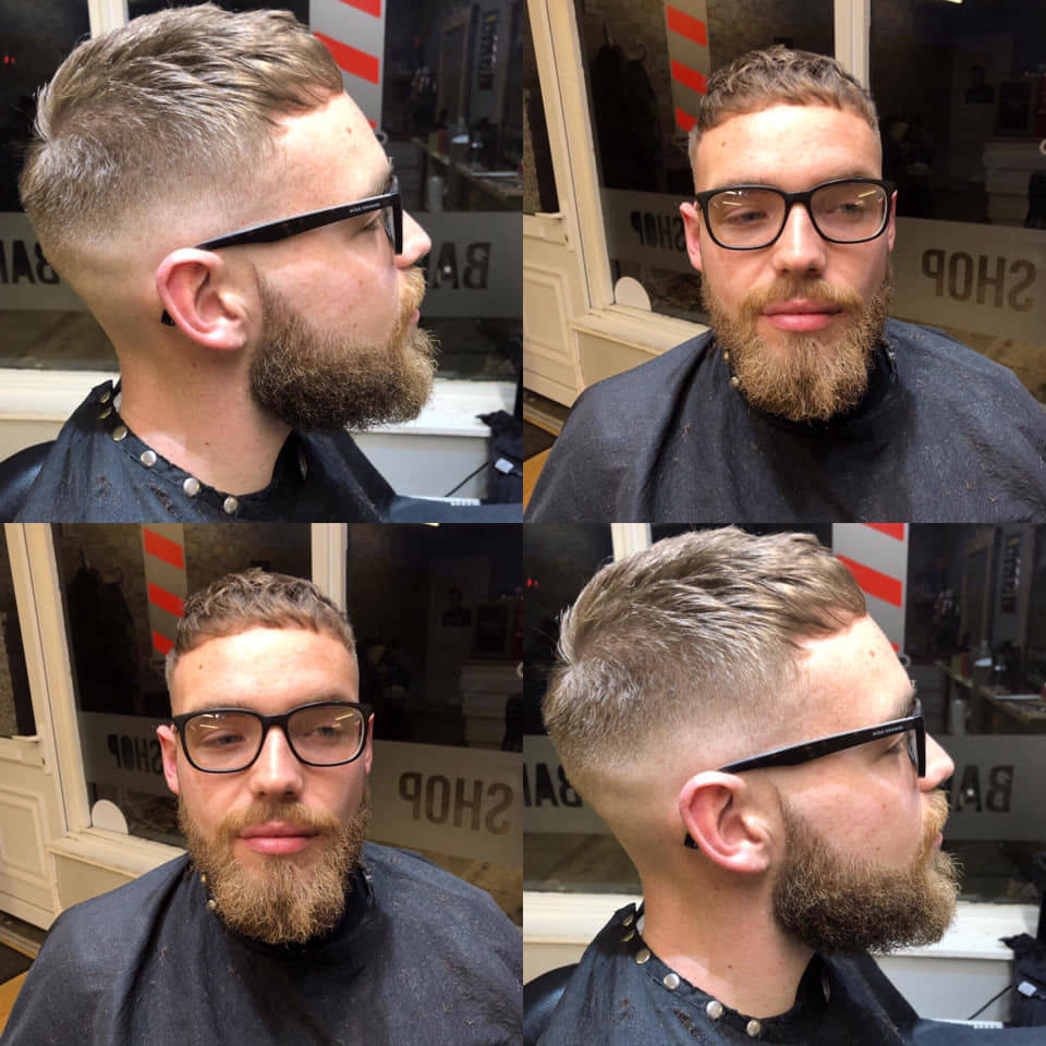 Skin fade heavy texture and beard sharpen up. Hair by Ryan #ccbarberingco #ashingtonbarbers