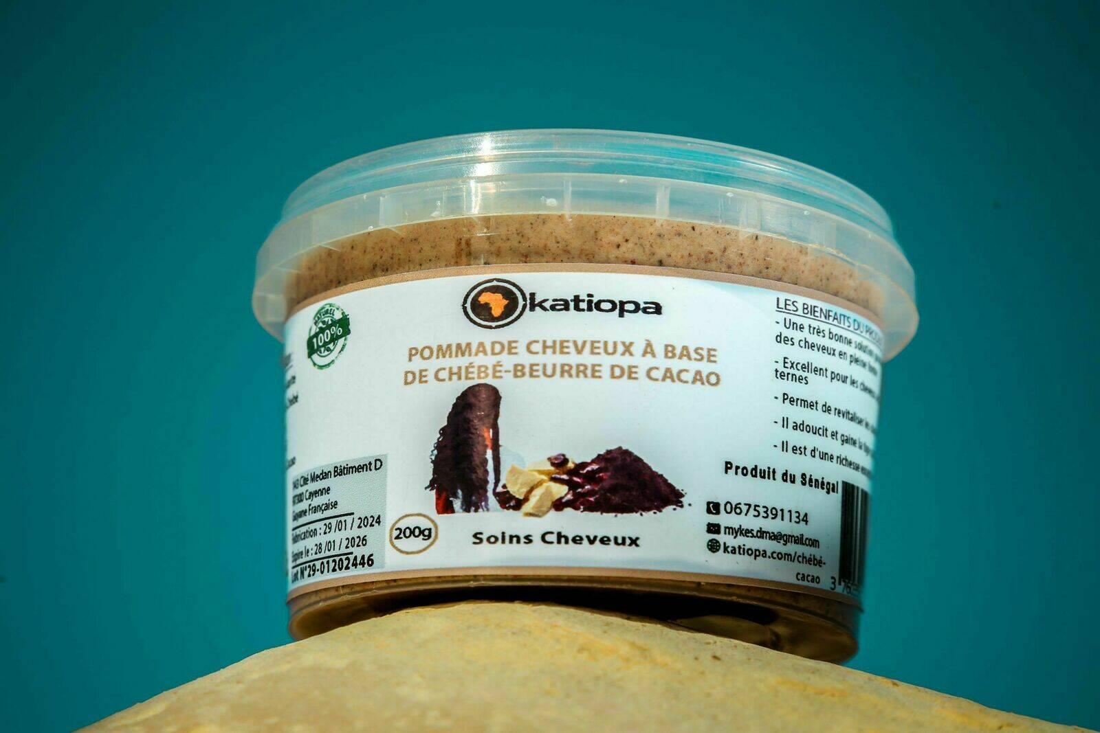 Pommade cheveux à base de chebé-beurre de cacao