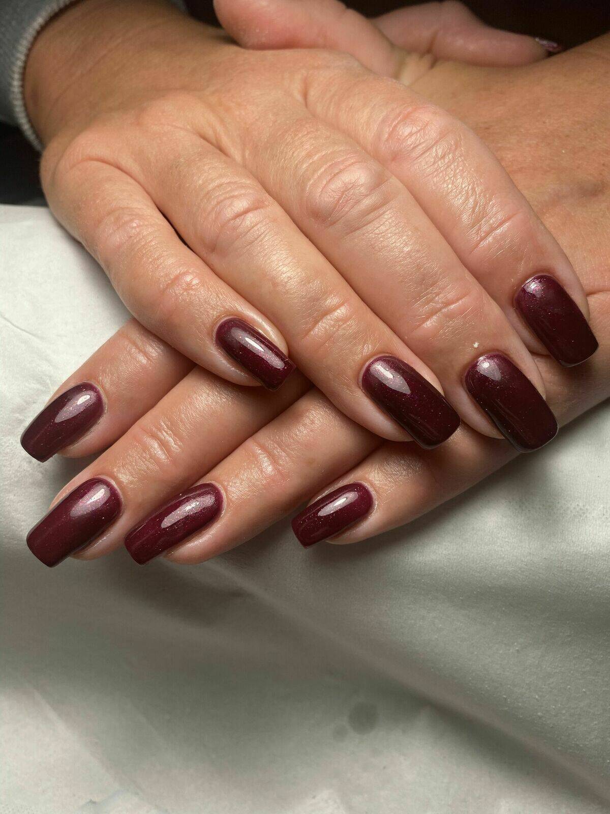 Builder gel overlay on natural nails 