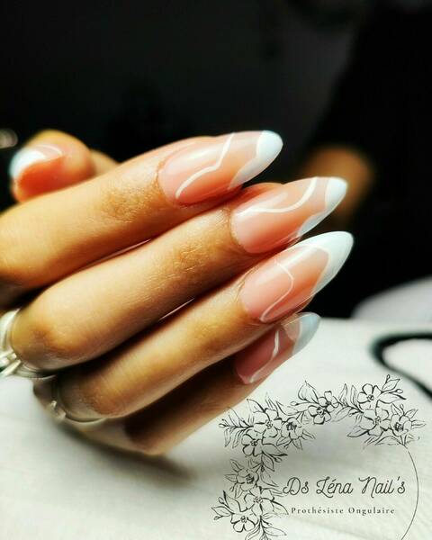 French Originale bleu ciel + trait blanc