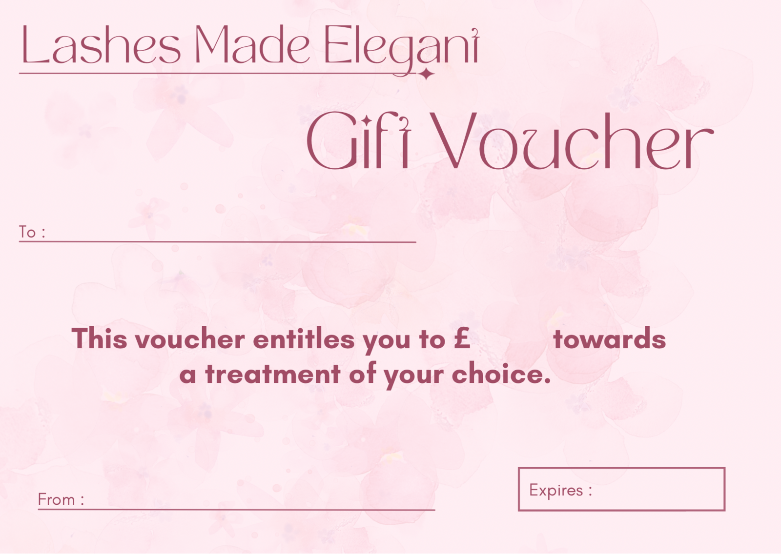 Lashes Made Elegant Gift Voucher 