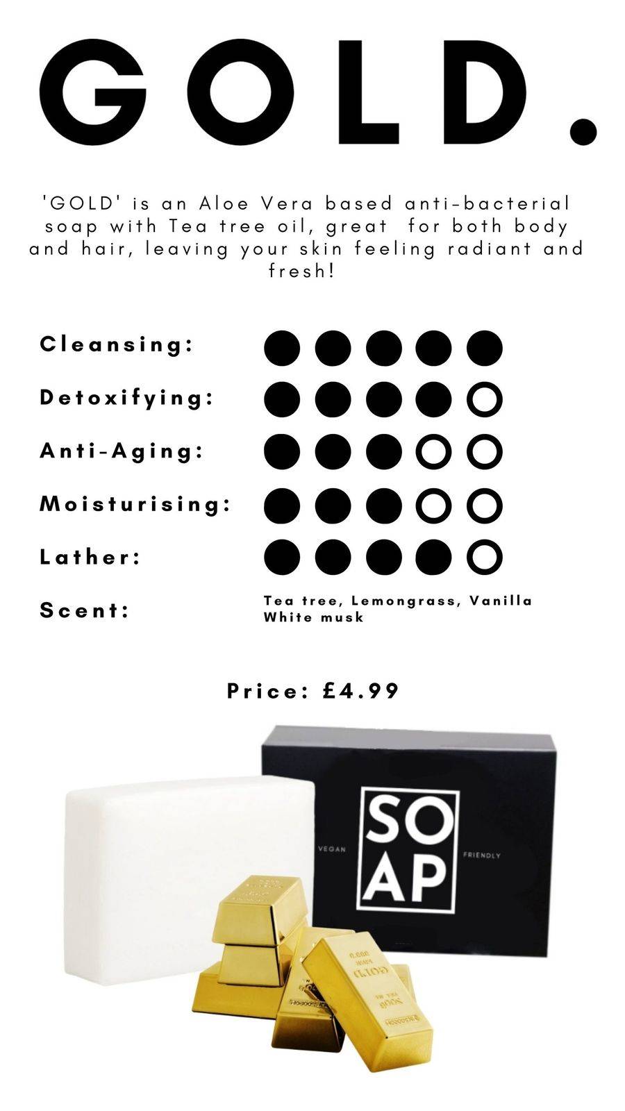 SOAP uk - GOLD 100g soap bar