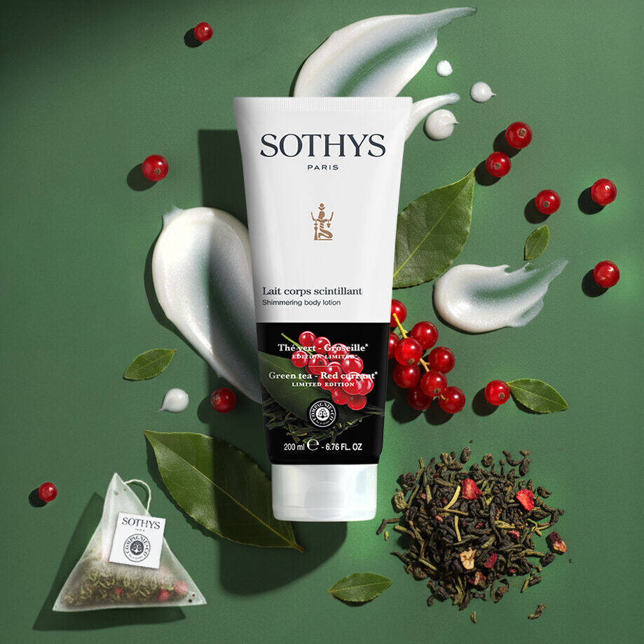 Lait corps scintillant Thé vert – Groseille 