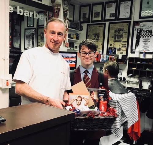 JAMES was in today to collect the £100 Xmas hamper Ciara his mum won in the draw! Oh and free haircut tomorrow!;) thanks all who took part yet again ✂️