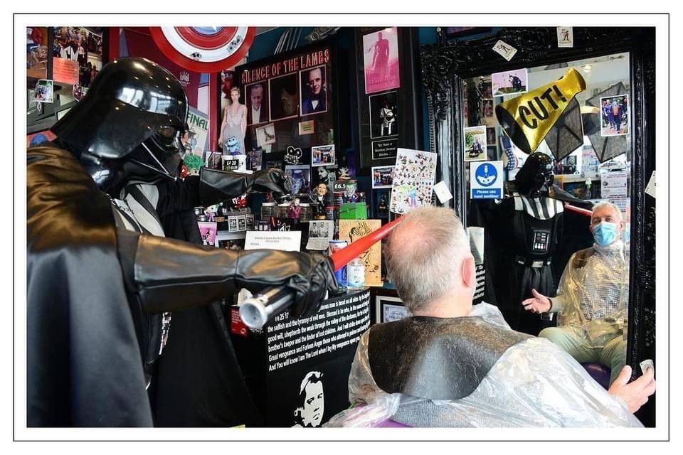 ‘May 4th be with you’ Shops 28th Anniversary, Darth Vader helping put hair on the floor