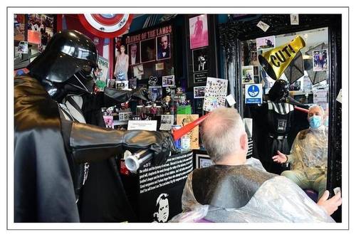 ‘May 4th be with you’ Shops 28th Anniversary, Darth Vader helping put hair on the floor