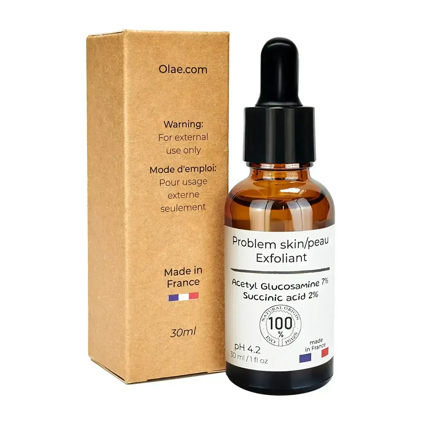 Serum Exfoliant doux N acétyl glucosamine 7 % et acide succinique 30 ml