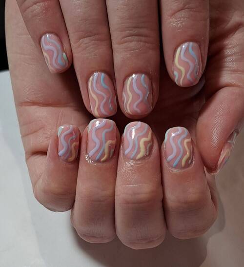 Multi swirls on a nude base