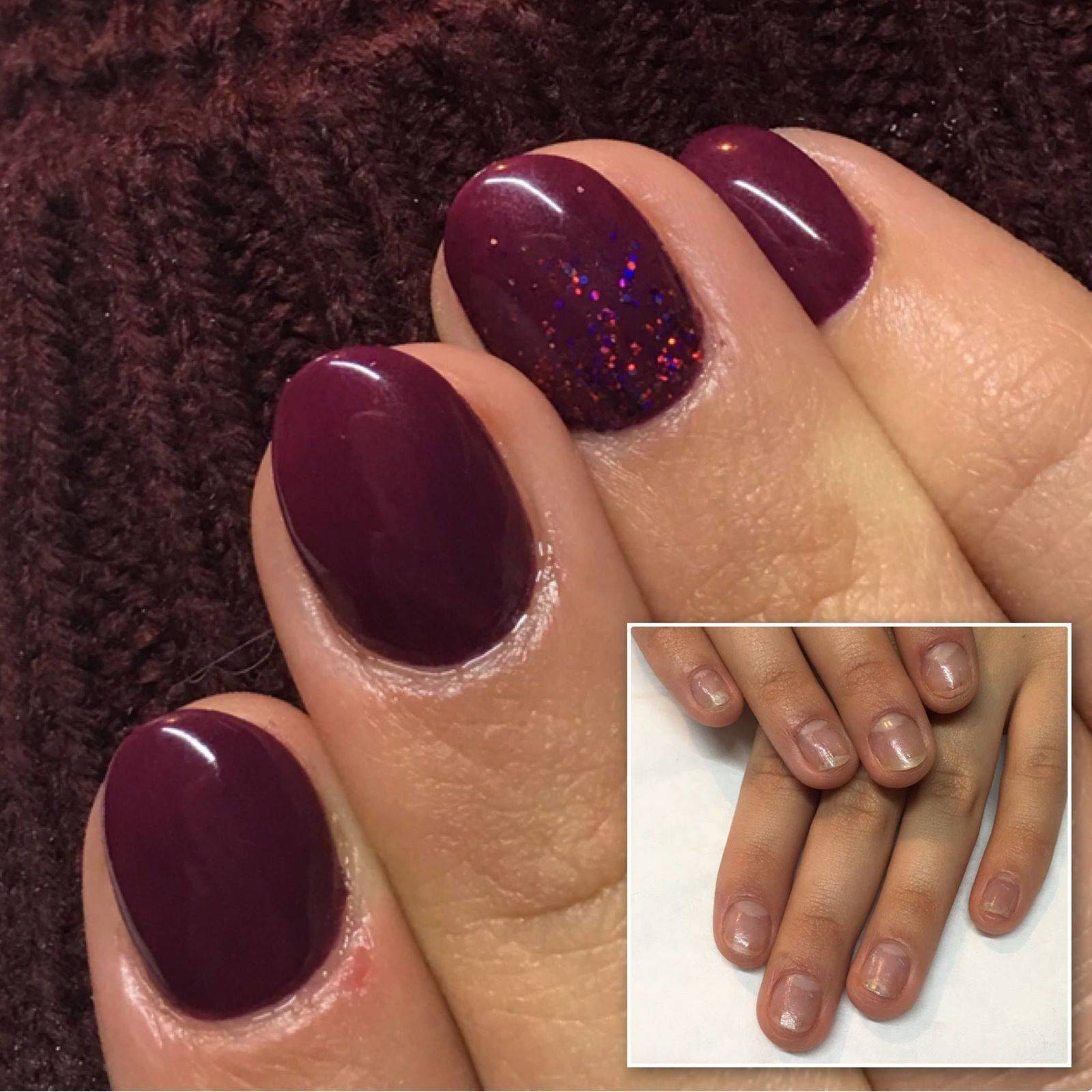 Cute little extensions for this nail biter. Perfect for autumn. Using @gelish from @NailHarmonyUk #polygel.