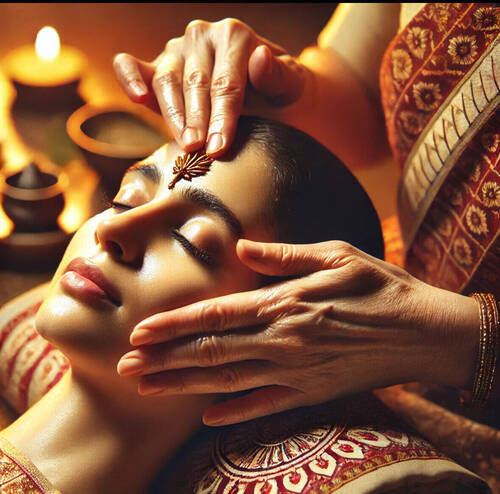 Massage visage Ayurvedique Abhyanga à la crème et à l'huile Ayurvedique