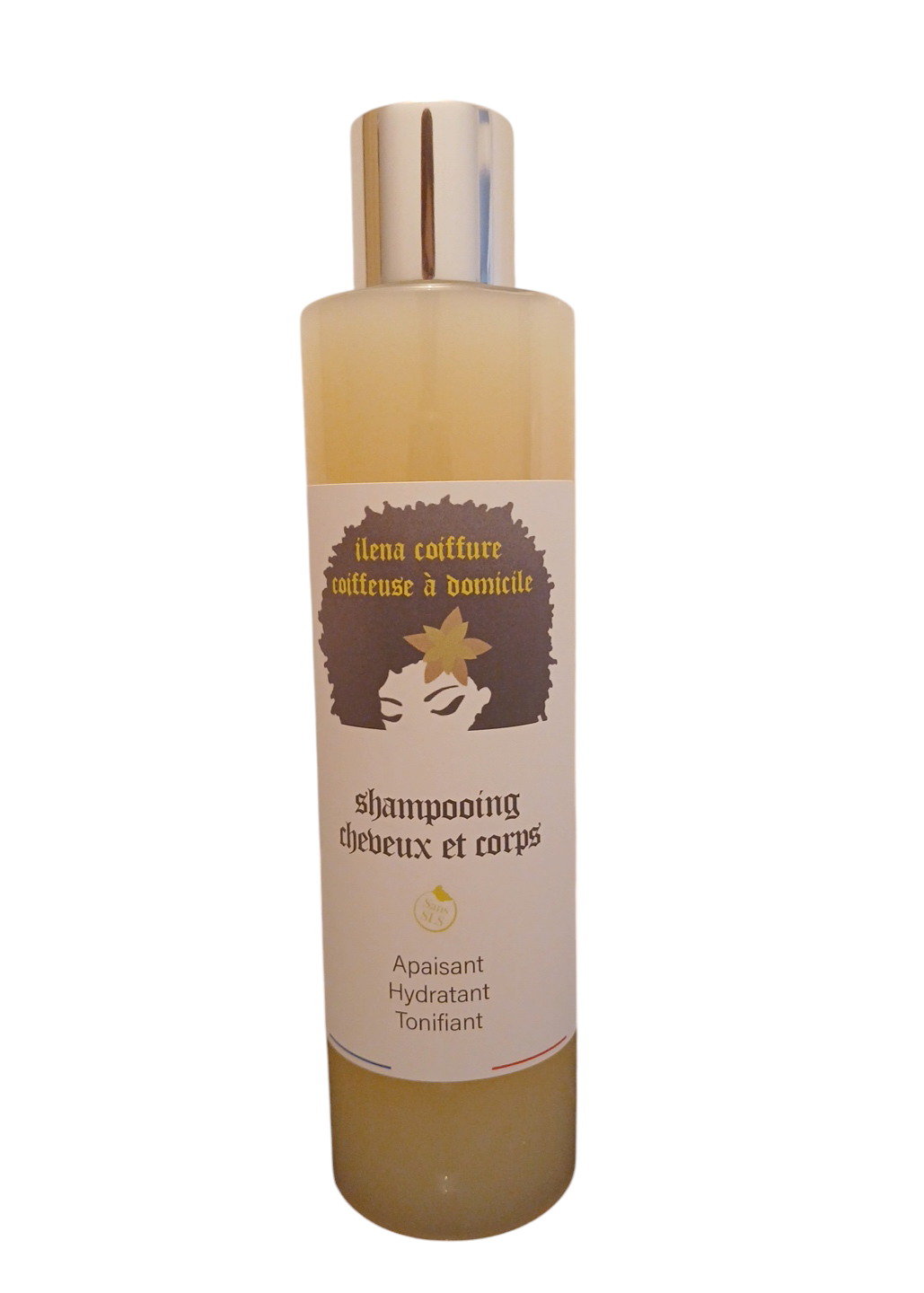 Ilena coiffure LE SHAMPOING CHEVEUX ET CORPS produits  de fabrication française 