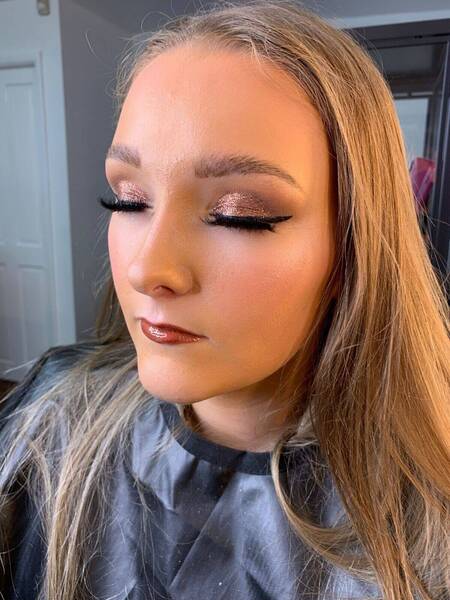 Full face of makeup + strip lashes