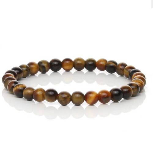 BRACELET perles lisses 6 mm - ŒIL DE TIGRE