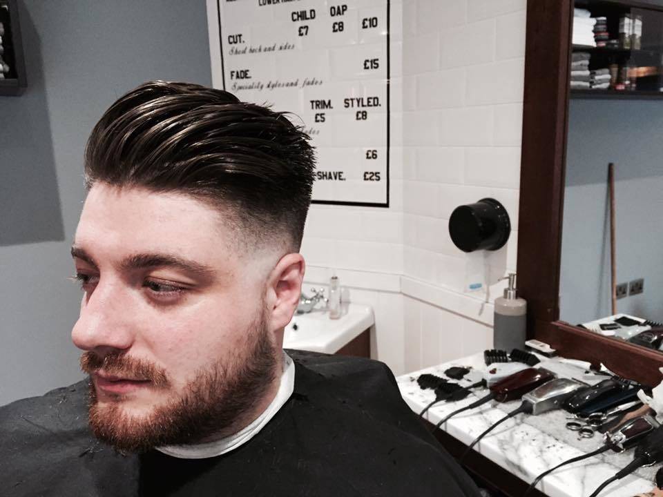 3 section cut with the Bow, Belly and Crown wedged creating shape, layering and most importantly structure and balance. Finished off with a good ole skin fade