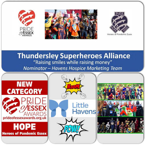 The Thundersley Superhero Alliance (HQ SimonFoxen Barber Shop) win Pride Of Essex Heroes of Pandemic Award 2020 for bringing joy and happiness to so  many during Lockdown👍😃👍