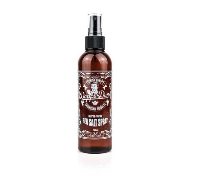 Sea salt spray. Spray on to damp hair to help give shape and lots of body and texture. Ideal to use before any of the finishing products from the Dapper Dan range £10.00 