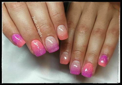 Pose complète en Gel avec rallongement chablon et Nails art 