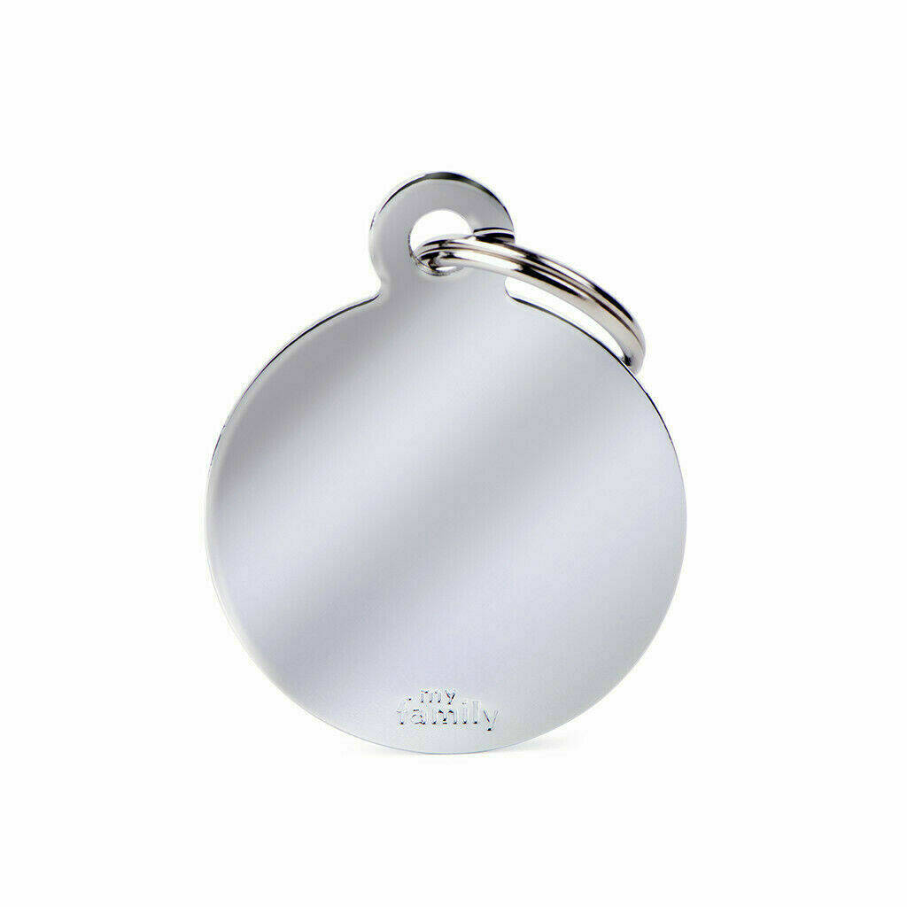 ID Tag Basic collection Big Round in Chrome Plated Brass